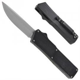 Black Plain Edge Lightning D/A OTF Knife - $24.94 Shipped