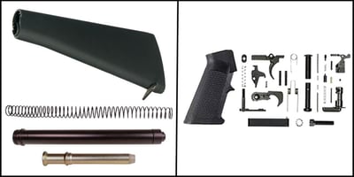 Stock + Buffer Tube Kit: Omega Manufacturing A2 Style AR Fixed Stock - Black + Omega Mfg. AR-15 A2 Rifle Buffer Kit + Recoil Technologies AR-15 Mil-Spec Lower Parts Kit - $89.99 (FREE S/H over $120)