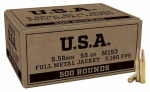 Winchester Lake City Service Grade M193 5.56 55 GR FMJ 500 RD Case - $199.99 