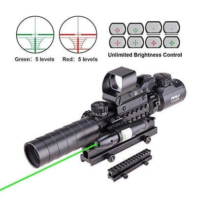 Pinty Rifle Scope 3-9x32EG Rangefinder Illuminated Optics Red Sight Green Laser Sight - $99.59 (Free S/H over $25)