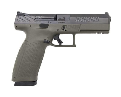 CZ P-10 Full Size 9mm 4.50" 10+1 Black Nitride Slide OD Green Polymer Grip Night Sights - $399.99 