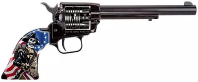 Heritage Rough Rider Revolver Black .22 LR 6.5" Barrel 6rd US Flag w/Soldier US Flag Engraved Cylinder - $109.99 (S/H $19.99 Firearms, $9.99 Accessories)