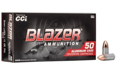 CCI Blazer Aluminum Case 9mm Luger Ammo 115gr FMJ 50 Rounds - $10.49