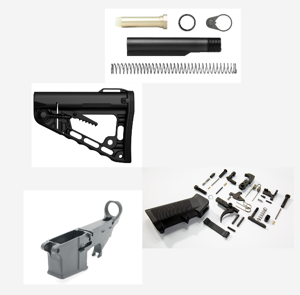Gorilla Machining AR-15 80% Black Lower Receiver Frame / Roger Stock Mil-Spec Kit / Lower Part kit - $149.99 