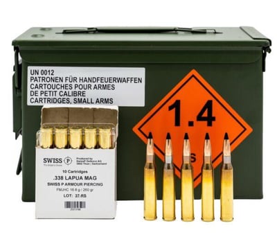 338 Lapua Mag Armor Piercing Tungsten Carbide Core – 10 ct box - $149.95
