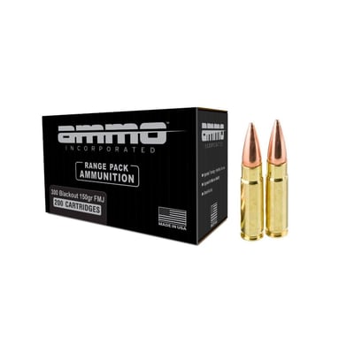 Ammo Inc Range Pack .300 Blackout Ammo 150gr FMJ 200rds - $124.99