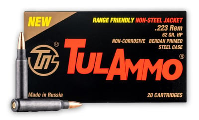 TulAmmo 223 Rem 62 Grain HP Range Safe 1000 Rounds - $225.99