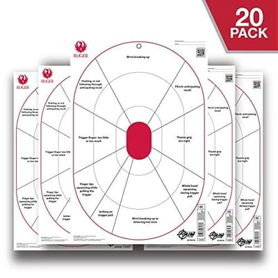 Allen Company Ruger Paper Shooting Targets, Handgun Trainer, 12" W x 18" H, 20-Targets Per Pack - $7.99 + FREE Shipping