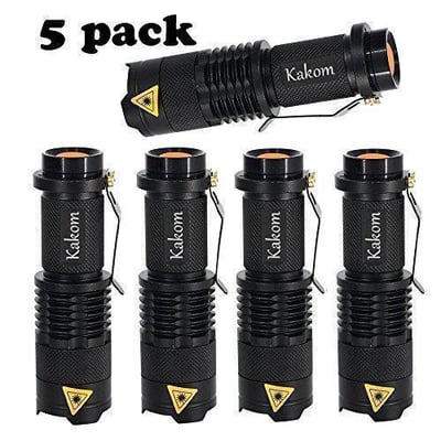 KAKOM 7w 300lm Mini Cree Led Flashlight Torch Adjustable Focus Zoomable Light Lamp (5 PACK) - $10.99 + FS over $25 (Free S/H over $25)