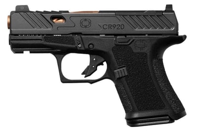 SHADOW SYSTEMS CR920 Elite 9mm 3.41" 10rd Optic Ready Pistol w/ Night Sights Black, Bronze Barrel - $706.32 (Add To Cart) 