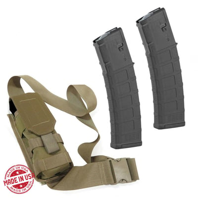 KZ Magazine Pouch & 2 Magpul 40rd Magazines Package Deal (Black/Tan) - $59.95