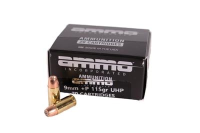 AMMO INC Personal Protection 9MM+P 115Gr Hollow Point Handgun Ammo w/ SPEER UHP Bullet - 200 Rd Case - 9115UP-A20 - $85.95 