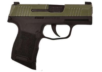 Sig Sauer P365 Micro-Compact 9mm Luger 10+1 3.10" Carbon Steel Barrel, ODG Distressed Serrated SS Slide, Black Nitron Stainless Steel Frame - $429 