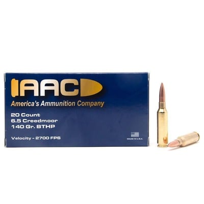 AAC 6.5 Creedmoor Ammo 140 Grain BTHP 20rd Box - $19.99