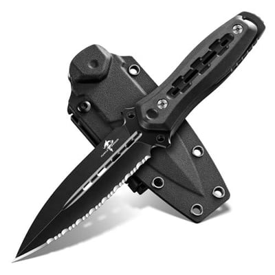 Purple Dragon Fixed Blade Knife with Kydex Sheath,440C Steel Full Tang Outdoor Utility Knife with G10 Handle Black - $29.99 (coupon price) + FREE Shipping