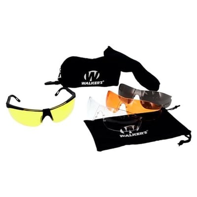 Walker's Sport Glasses with 4 Interchangeable Lens, Impact-Resistant Durable Hunting Shooting Eye Safety Combo Kit - Includes Storage Pouch, Sleeve & Weatherproof Case - $14 + FREE Shipping