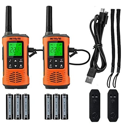 Retevis RT45P Waterproof 2 Way Radio, Long Range Walkie Talkie, IP67, 1000mAh, NOAA Weather Alert, SOS Alarm, USB-C, Rechargeable Two Way Radios for Kitesurfing, Beach 4 Pcs - $76.99 + FREE Shipping