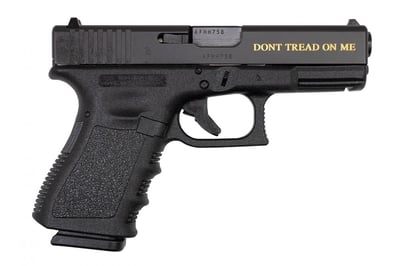 Glock 19 Gen3 9mm with Gadsen Flag and Don't Tread on Me Gold Engraving - $579.99 