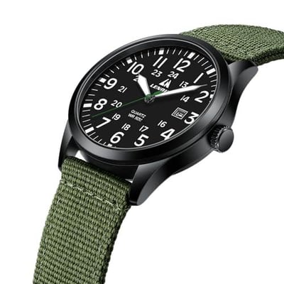 LN LENQIN Mens Watch Military Sport Nylon Strap Luminous Analog Quartz Waterproof - $9.99 + FREE Shipping