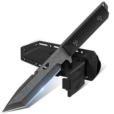 Dragon Creek Tactical Knife Survival Knife Kydex Sheath D2 Steel Blade G10 Full Tang Handle (Black) - $28.39 + FREE Shipping