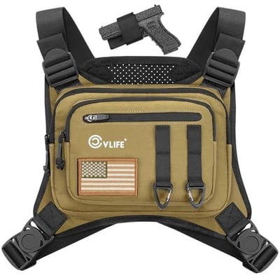 CVLIFE Chest Bag with Pistol Holster - $13.99 w/code "YSMNQM9U" + FREE Shipping