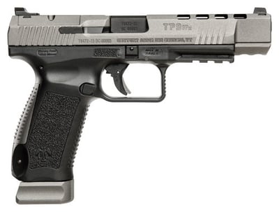 Canik TP9SFX Tungsten Grey 9mm PISTOL 5.2'' barrel Mounting plate cover & U-notch competition rear sight (2) 20rd mags - $459.99 (S/H $19.99 Firearms, $9.99 Accessories)