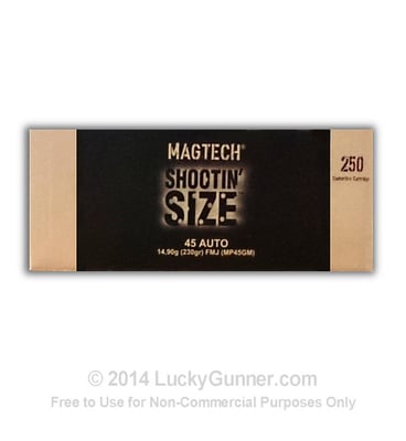 45 ACP - 230 gr FMC - Magtech Shootin' Size - 1000 Rounds - $329.00