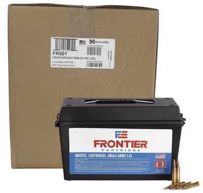 Hornady Frontier 223 Remington Ammunition 55 Grain Full Metal Jacket Rifle Ammo - 800rd CASE - $299.99 