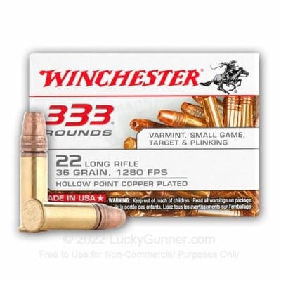 Winchester 22 LR 36 gr CPHP 3,330 Rounds - $240 