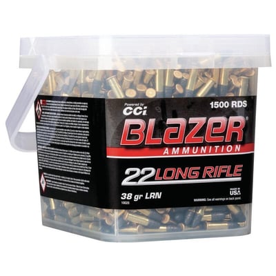 CCI Blazer Rimfire Ammunition .22 LR 38gr LRN 1235 fps 1500/ct (Bucket) - $99.99 