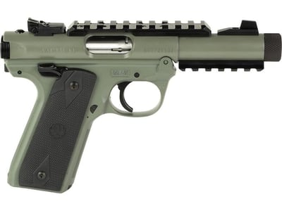 Ruger Mark IV 22/45 Tactical Pistol .22 LR 4.4" Threaded Barrel 10 Rounds Jungle Green / Black - $548.99 (Free Shipping on $100+ Orders)