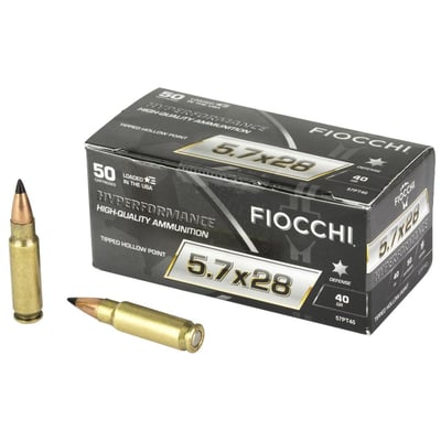 Fiocchi Hyperformance 5.7x28mm Ammunition, 50 Rounds Hollow Point 40Gr - $22.99 