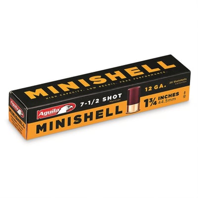 Aguila MiniShells, 12 Gauge, 1 3/4", 5/8 oz., 20 rounds - $9.49 (Buyer’s Club price shown - all club orders over $49 ship FREE)