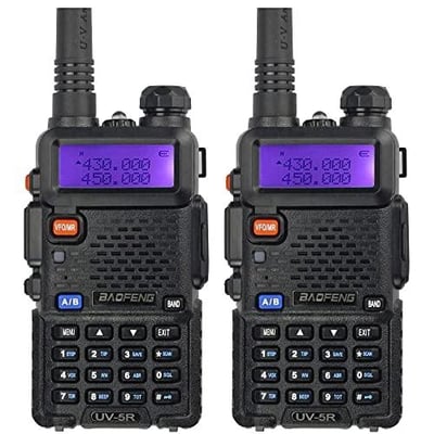 Baofeng UV-5R Two Way Radio Handheld Ham Radio Dual Band Walkie Talkie (2PACK, Black) - $29.99 (Free S/H over $25)