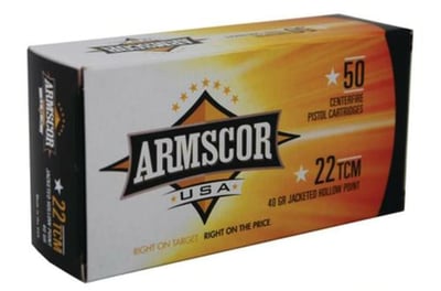 Armscor .22 TCM 40gr, JHP, 50rd Box - $22.49