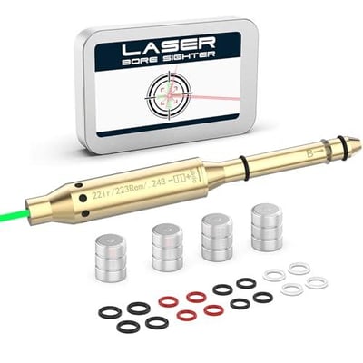 Verpdot Green Laser Bore Sight for .22LR/.223REM/6mm/.243 Green Dot Boresighter End Barrel Laser Bore Sighter Accurately and Easy to Fit Revolvers Pistols Rifle and Air Guns - $13.79 After Code:5QC9KJG6 + FREE Shipping