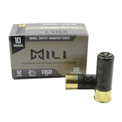 Mili Custom Defense Ammunition 12ga 00 Buck Shot, 2 3/4" 10rd Box - $9.99