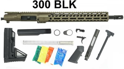 Ghost 16 Inch 300 Blackout Rifle Build Kit in Flat Dark Earth - 14 inch Free Float M-LOK Rail - $439.95