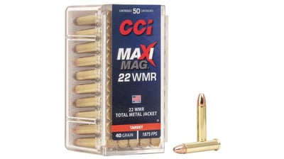 CCI Ammunition Maxi-Mag .22 WMR 40-Gr. TMJ 50 Rnds - $15.99 (Free S/H over $49 + Get 2% back from your order in OP Bucks)