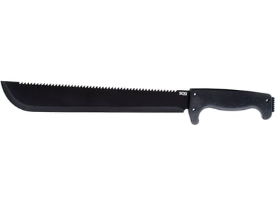 SOG Machete 13" 3CR13 Stainless Steel Black Powder Coated Blade Kraton Handle Black - $9.99 + Free Shipping over $99.99