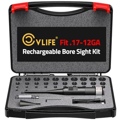 40% off CVLIFE Upgraded Rechargeable Bore Sight Laser with 32 Adapter Kit, Professional Green/Red Laser Bore Sight Fits .17 to 12GA Calibers w/code YFEXXOSS - $19.19  + FREE Shipping