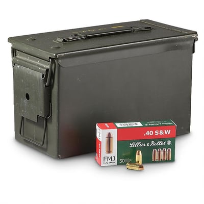 500 rds. Sellier & Bellot .40 S&W 180 Grain FMJ Ammo with .50 cal. Can - $245.09 (Buyer’s Club price shown - all club orders over $49 ship FREE)