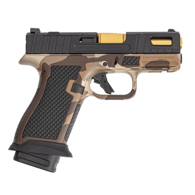 PSA Sabre Dagger Micro 9mm Pistol, TiN Barrel, w/ Mag Extensions, M81 Desert Camo - $629.99