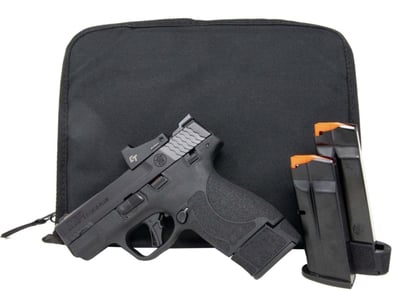 Smith & Wesson M&P9 Shield Plus 9mm 3.10" Barrel 15rd Black CT Red Dot & Case Bundle - $375.97 