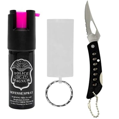 Police Magnum Mini Pepper Spray Self Defense Small Discreet Pink OC Spray 1 Pack 1/2oz Twist Lock Keyring - $8.99 + FREE Shipping