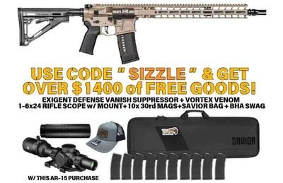 Radian Model 1 .223 Wylde 16" FDE Rifle w/ Dead Air Flash Hider - $3179.95 + Summer Sizzler Pack with code: SIZZLE 