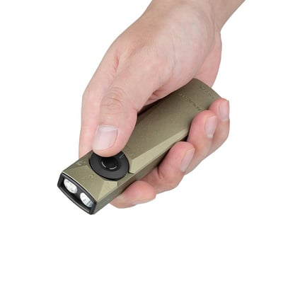 OLIGHT Arkfeld Ultra 1400 Lumens EDC Flat Flashlight, Rechargeable Compact Pocket Flash Light Combines White LED, UV and Green Beam, Triple Sources Perfect for Checking, Working (Olive-Green) - $83.99 + FREE Shipping
