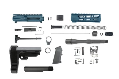 Zaviar Firearms 5.56 Nato 'Operator Series' 7.5" Nitride Builder Kit / 1:7 Twist / 6.5" MLOK Handguard / SBA3/ Titanium Blue - $345.99