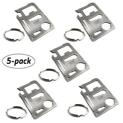 SE MT908 11 Function Credit Card Size Survival Pocket Tool - 5pack & Keyrings - $4.65 + Free Shipping (Free S/H over $25)