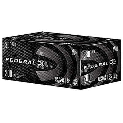 Federal Black Pack 380 95 GR FMJ 200 Rounds - $50.99